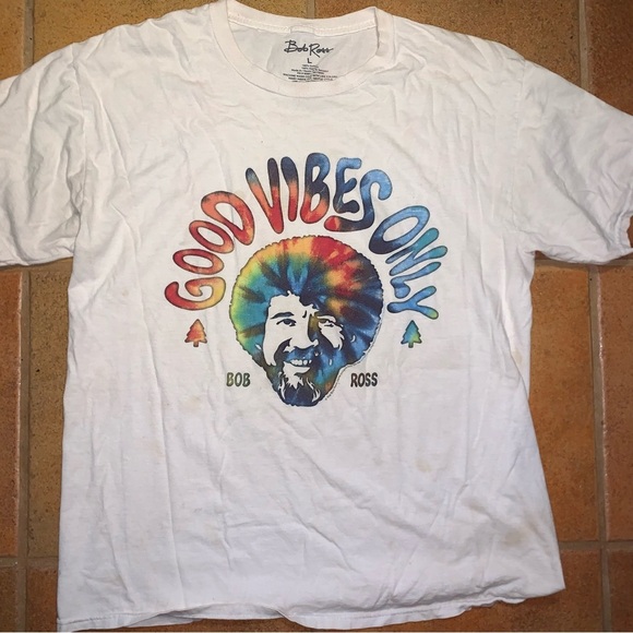 Men’s Bob Ross t shirt size large good vibes only - Picture 2 of 5